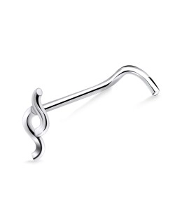 Cool Design Silver Curved Nose Stud NSKB-384